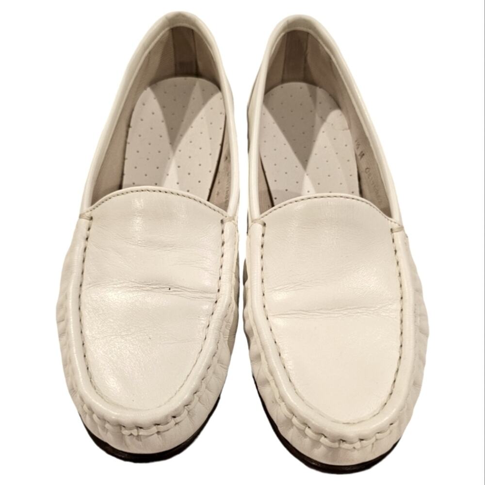 SAS Tripad Simplify Leather Moccasin Slip On Loafers 7.5 Medium White - Picture 11 of 13